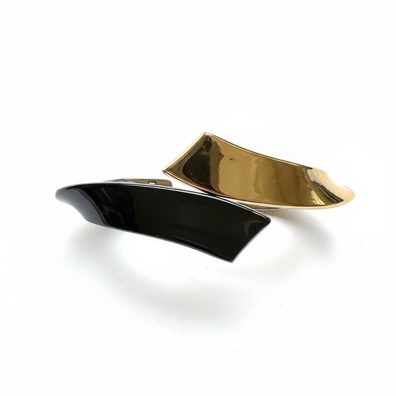 بنگل و النگوی وارداتی زنانه فنری طرح TOUCH رنگ طلایی مشکی