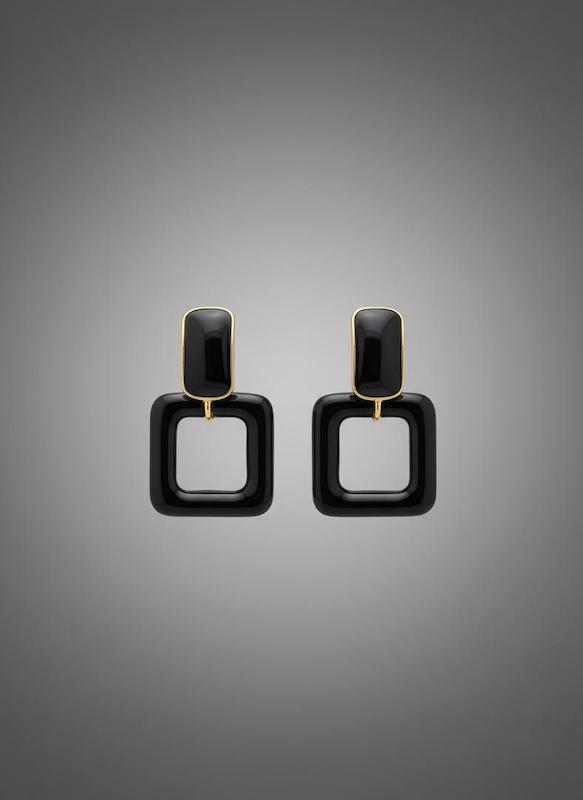 گوشواره میناکاری مکعب