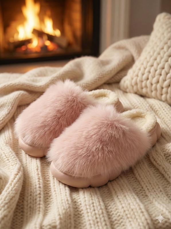 اسلیپر زنانه خزدار ساده 