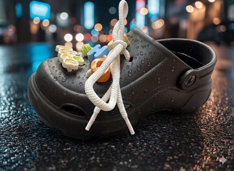 کراکس و دمپایی ساحلی زنانه مدل بنیتا BENITA  رنگ مشکی کفی EVA جنس سیلیکونی لگو NICE