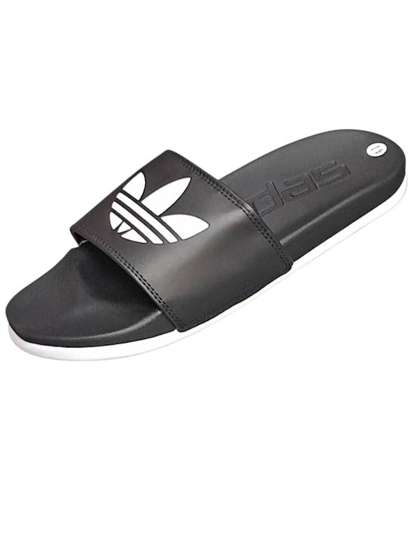 دمپایی مردانه adidas(آدیداس) وارداتی کفی بالشتی رویه مشکی لگو سفید