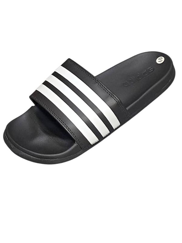 دمپایی مردانه adidas(آدیداس) وارداتی کفی بالشتی سه خط سفید