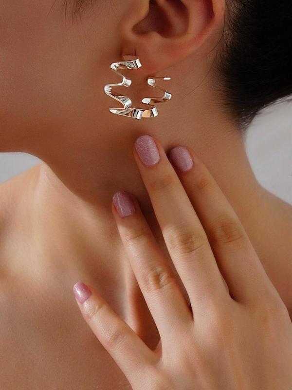 گوشواره crescent silver