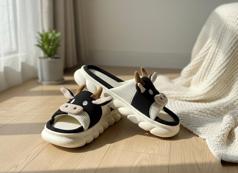 روفرشی مردانه وارداتی کفی ضد تعرق مشکی طرح گاوی 