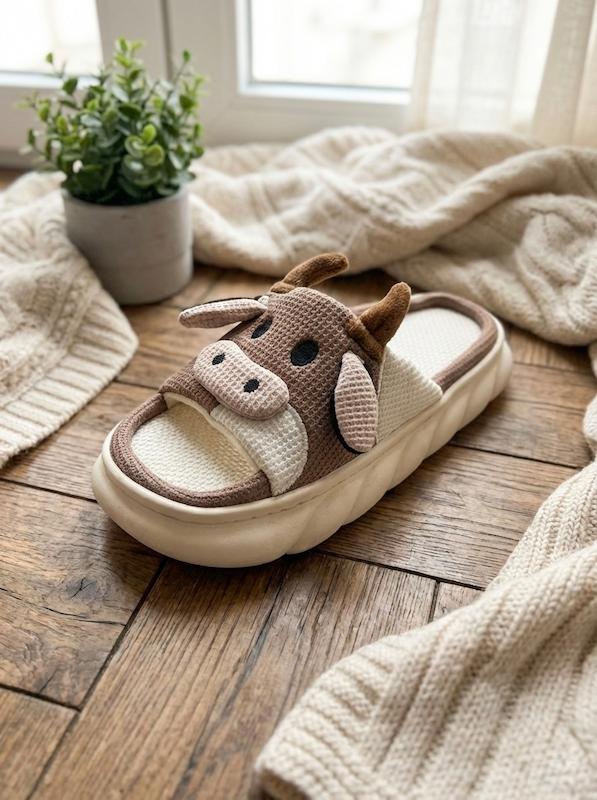 روفرشی مردانه وارداتی کفی ضد تعرق طرح گاو قهوه ای 