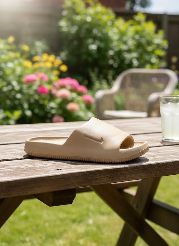 دمپایی مردانه نایکی NIKE وارداتی رویه ساده کفی EVA رنگ قهوه ای 