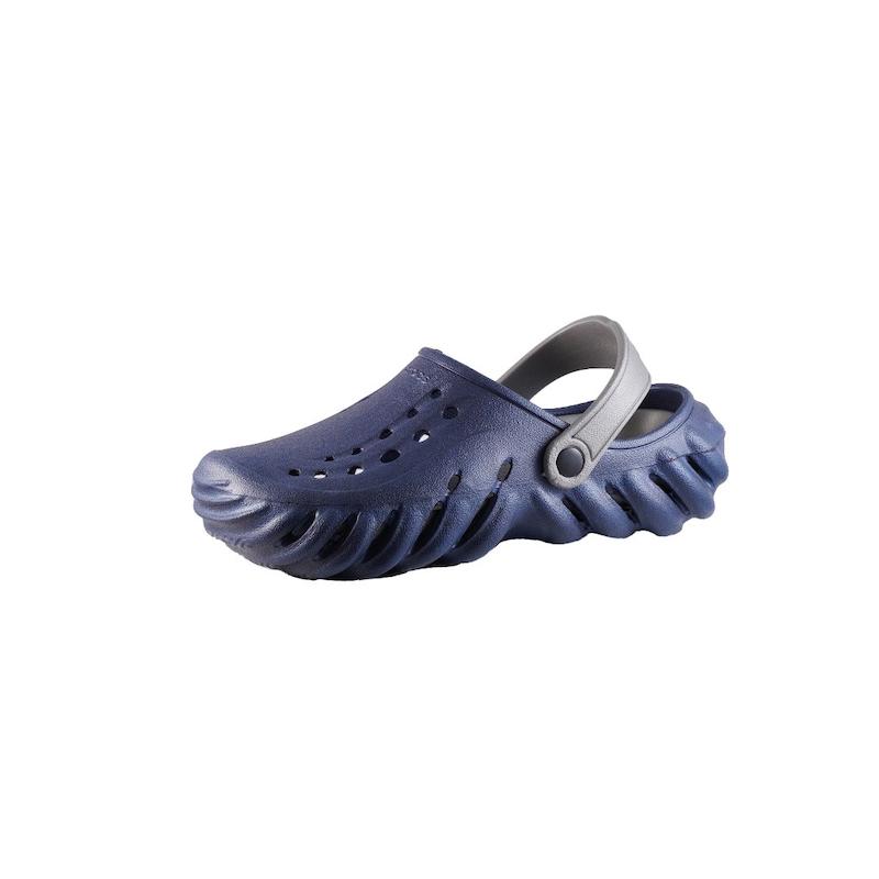 کراکس مردانه مدل پلاس کفی EVA رنگ سرمه ای کفی طوسی 