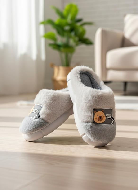 روفرشی و اسلیپر دخترانه وارداتی کفی EVA مدل پاپوش CUTE طوسی