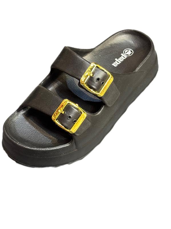 دمپایی ابری زنانه لژدار بسیار نرم دوسگگ برند پاپا رنگ مشکی