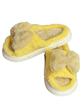 روفرشی و اسلیپر زنانه کفی حوله ای لژدار رنگ لیمویی طرح پاپوش پاپیون