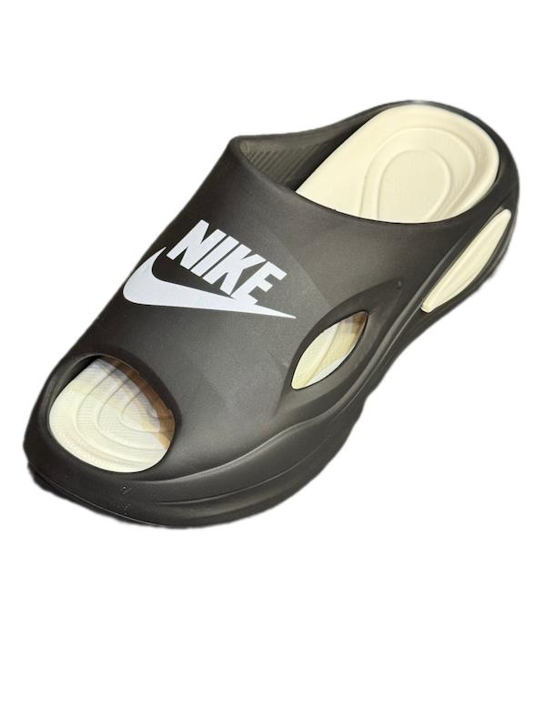 دمپایی ابری مردانه وارداتی بزرگ پا بسیار نرم طرح نایکی nike رنگ مشکی سفید