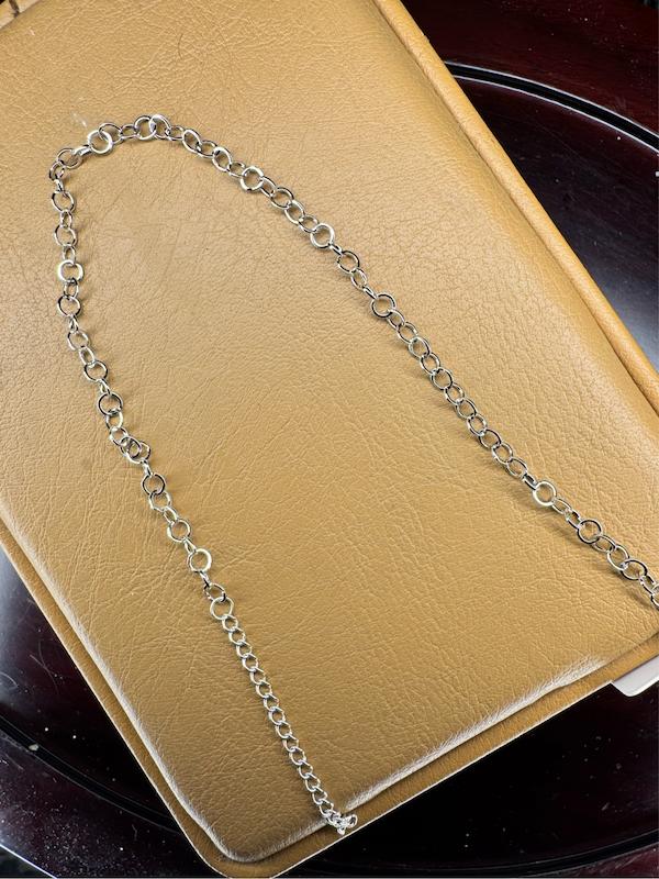 پابند زنانه وارداتی طرح حلقه متصل رنگ نقره ای فری سایز