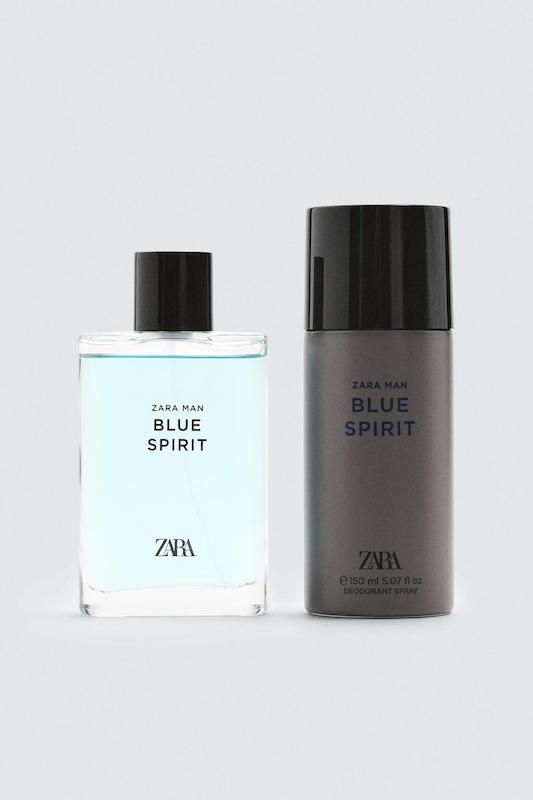 پک دو قلو وارداتی عطر(ادکلن) و اسپری مردانه برند زارا  ZARA blue spirit رایحه خنک  ۹۰و ۱۵۰ میل