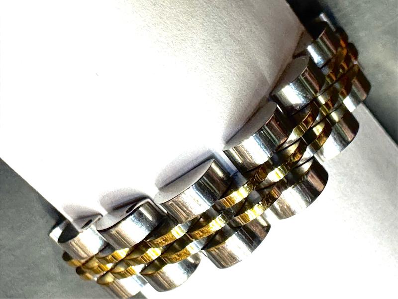 انگشتر مردانه وارداتی طرح رولکس rolex دو رنگ منعطف