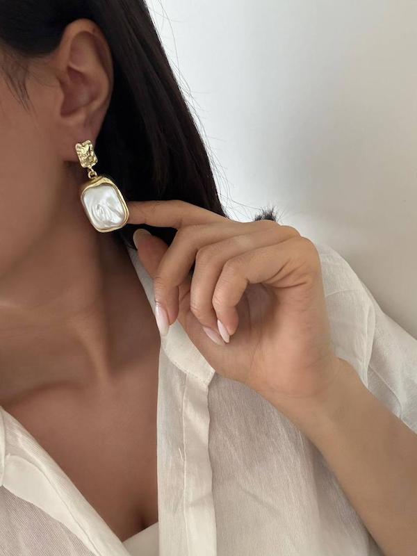 گوشواره Square pearl