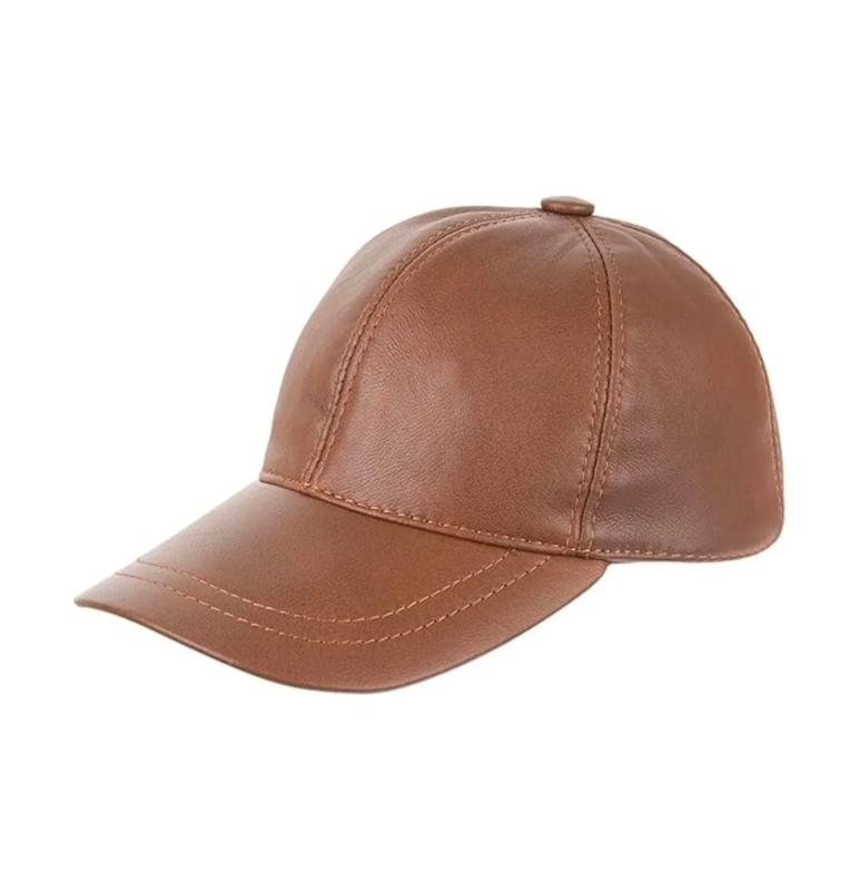 کلاه چرم زنانه و مردانه رنگ قهوه ای بیسبالی ترک وارداتی    Cap unisex