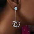 گوشواره زنانه وارداتی طرح long jewel رنگ نقره ای 