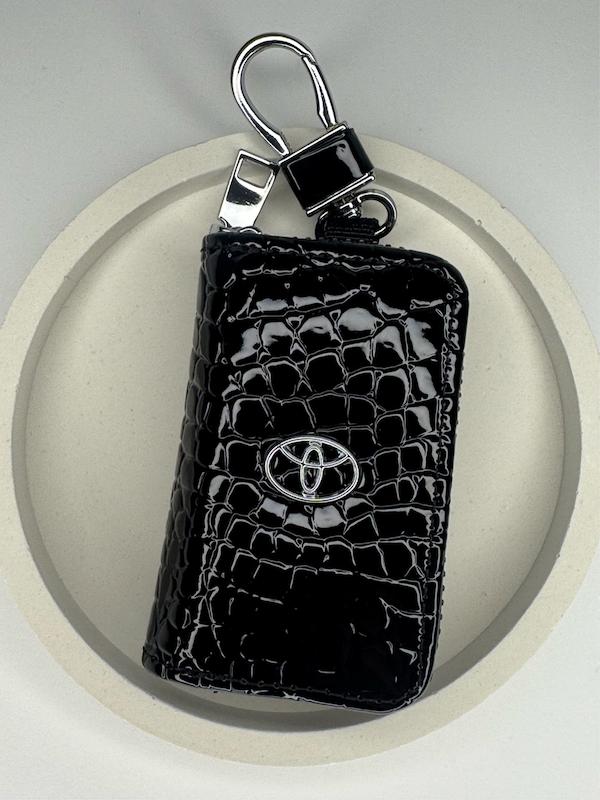 کاور ریموت زیپی وارداتی خودرو TOYOTA تویوتا 2 جنس چرمی رنگ مشکی  
