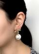 گوشواره زنانه وارداتی Knot pearl طرح مروارید گرد رنگ طلایی