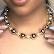 گردنبند  Golden ball pearl