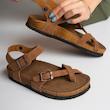 صندل زنانه وارداتی ترک ، سبک ، چرم ، کژوال مشابه  birkenstock