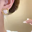گوشواره زنانه وارداتی طرح قلبی طلایی رنگ طلایی برند shein