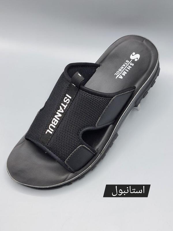 دمپایی و صندل چرم مردانه کفی طبی رویه نرم طرح استانبول