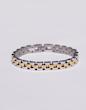 دستبند زنانه و مردانه وارداتی طرح Rolex رولکس دو رنگ طلایی و نقره ای 