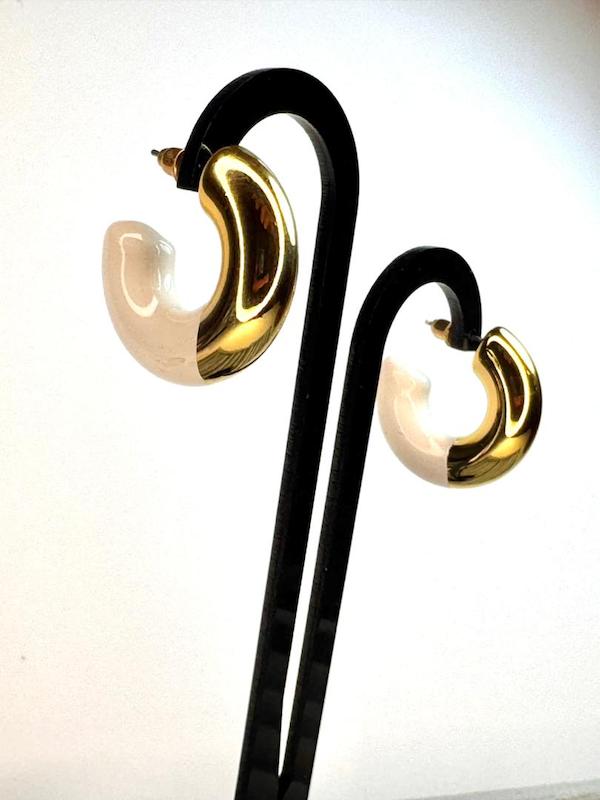 گوشواره Gold pearl round