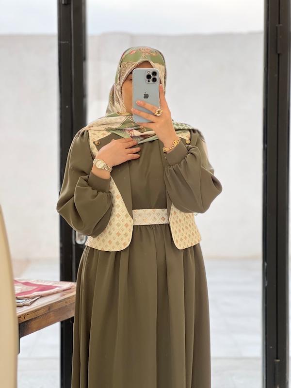 عبای صحرا رنگ سبز زیتونی