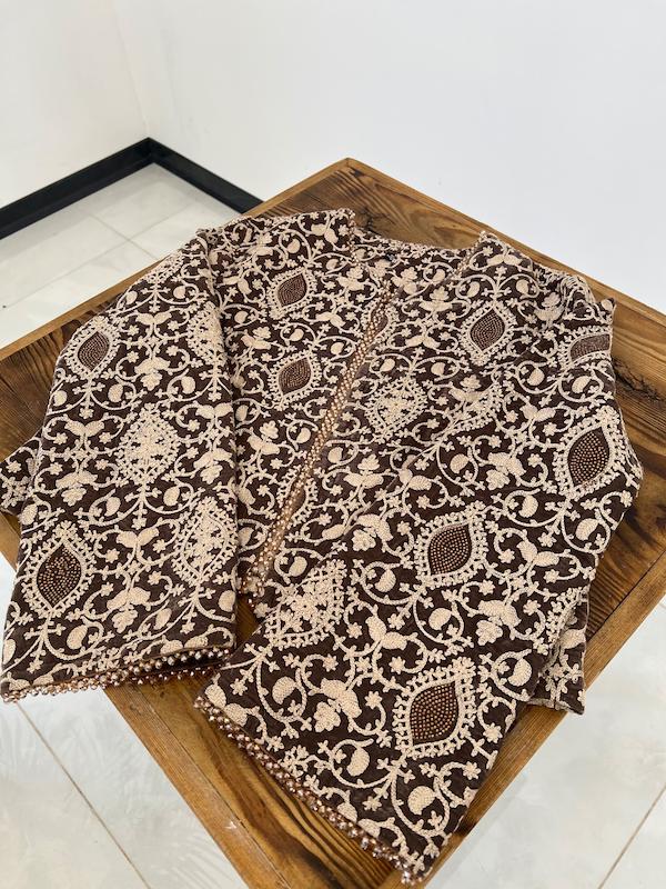 کت تک مخمل قهوه ای