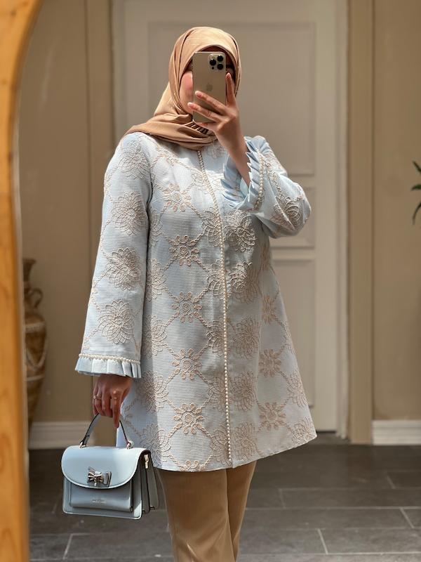 مانتو حصیری آبی