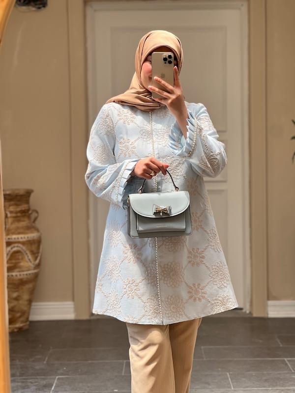 مانتو حصیری آبی
