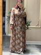 پیراهن گلدارقهوه ای