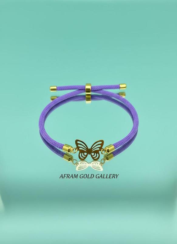 دستبند طلا پروانه, دستبند طلا سبک ,دستبند طلا کادویی ,دستبند طلا ارزان 