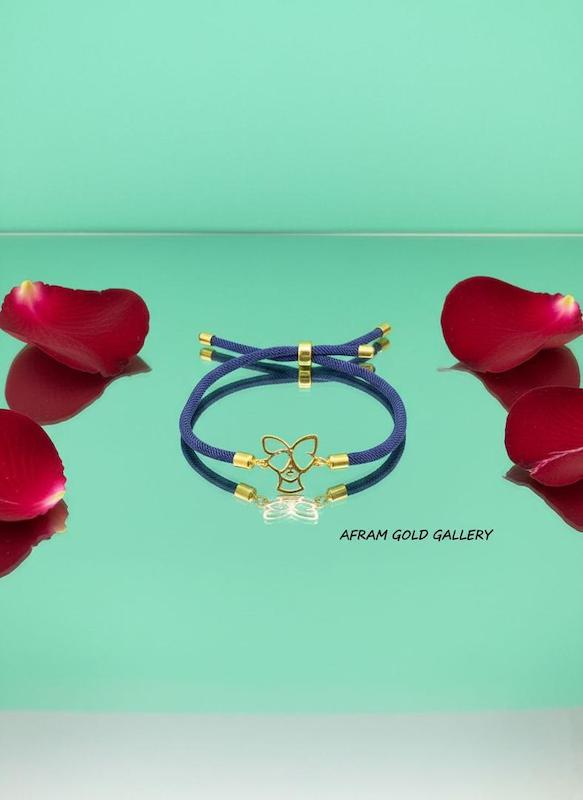 دستبند طلا صورت پروانه, دستبند طلا سبک, دستبند طلا مینیمال ,دستبند طلا فانتزی ,دستبند طلا ظریف