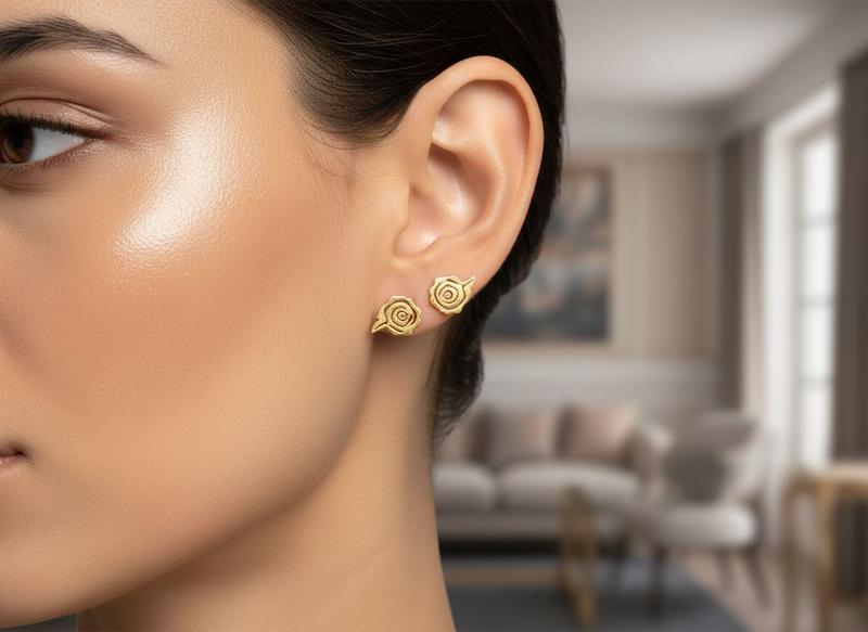 گوشواره طلا مينيمال،گوشواره ليزري،گوشواره سبك،گوشواره فانتزي،كادويي