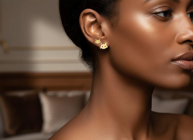 گوشواره طلا مينيمال،گوشواره ليزري،گوشواره سبك،گوشواره فانتزي،كادويي