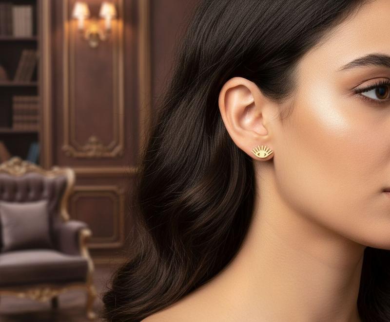 گوشواره طلا مينيمال،گوشواره ليزري،گوشواره سبك،گوشواره فانتزي،كادويي