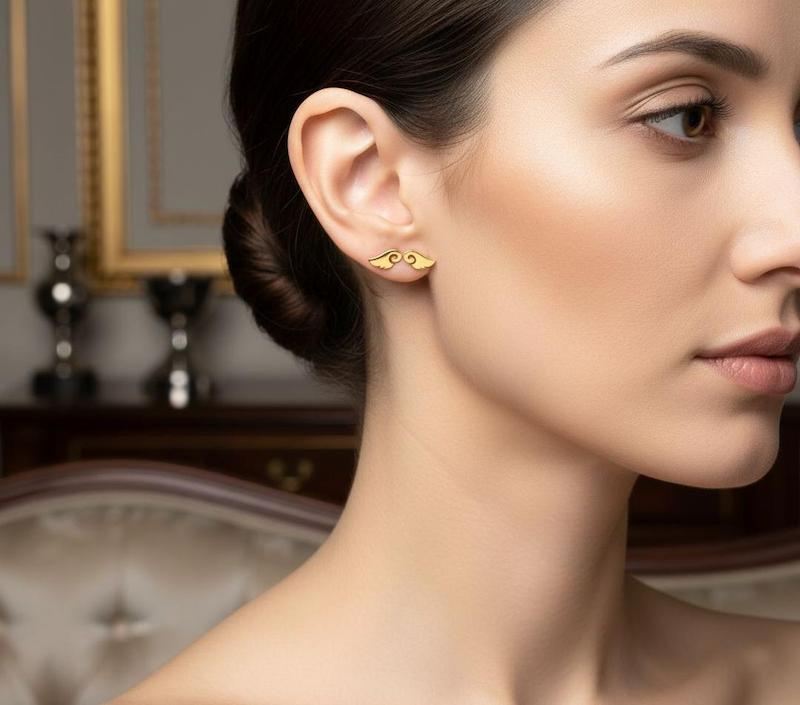 گوشواره طلا مينيمال،گوشواره ليزري،گوشواره سبك،گوشواره فانتزي،كادويي