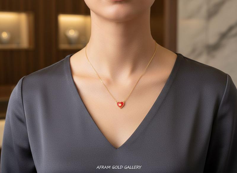 گردنبند طلا مدرن،گردنبند طلا با زنجیر ۴۵ سانتی،زنجیر‌ سبک و نازک،آویز مینیمال ،گردنبند فانتزی و خاص