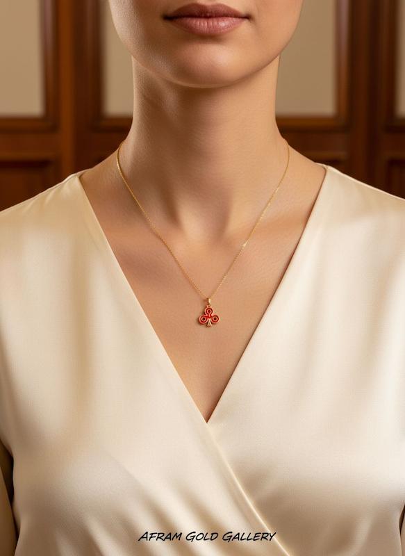 گردنبند طلا مدرن،گردنبند طلا با زنجیر ۴۵ سانتی،زنجیر‌ سبک و نازک،آویز مینیمال ،گردنبند فانتزی و خاص