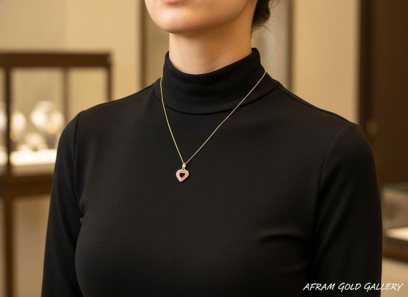 گردنبند طلا مدرن،گردنبند طلا با زنجیر ۴۵ سانتی،زنجیر‌ سبک و نازک،آویز مینیمال ،گردنبند فانتزی و خاص