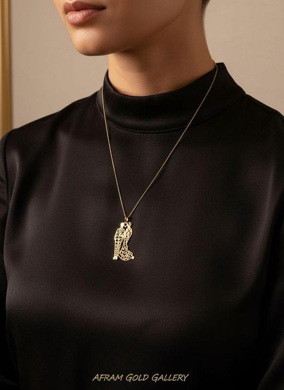 گردنبند طلا مدرن،گردنبند طلا با زنجیر ۴۵ سانتی،زنجیر‌ سبک و نازک،آویز مینیمال ،گردنبند فانتزی و خاص/عروسی