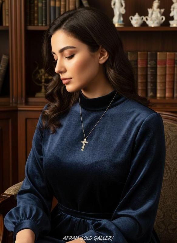 گردنبند طلا مدرن،گردنبند طلا با زنجیر ۴۵ سانتی،زنجیر‌ سبک و نازک،آویز مینیمال ،گردنبند فانتزی و خاص