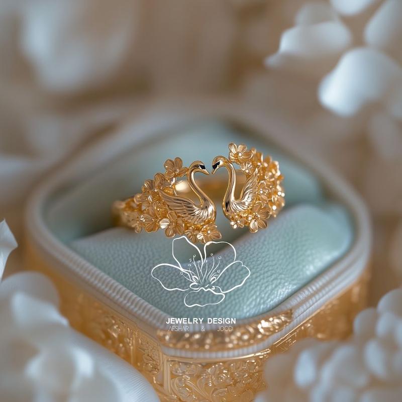 انگشتر شکوفه و قوها 