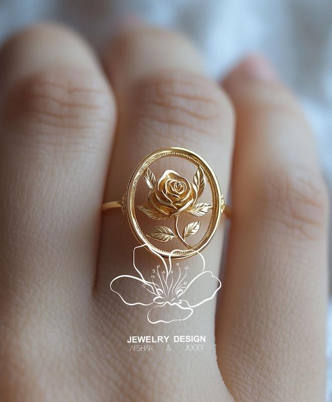 انگشتر قاب رز