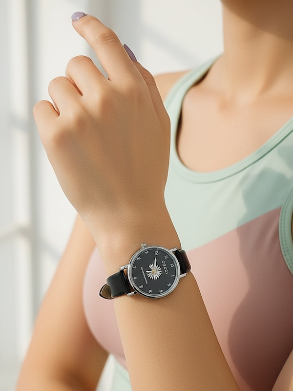 ساعت زنانه گوچی طرح بابونه_تخفیف جنجالی_کد ۴۵۸۳