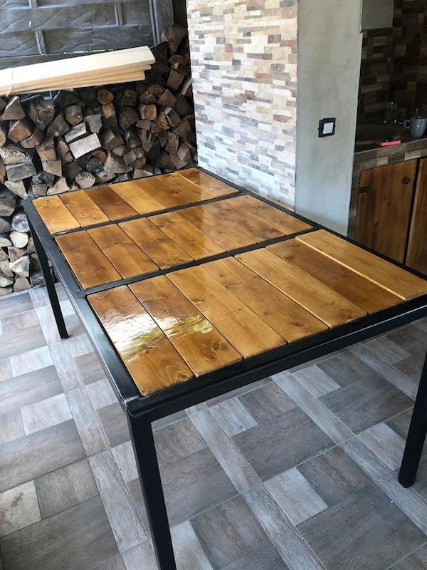 میز پذیرایی چوبی فلزی کد 44A