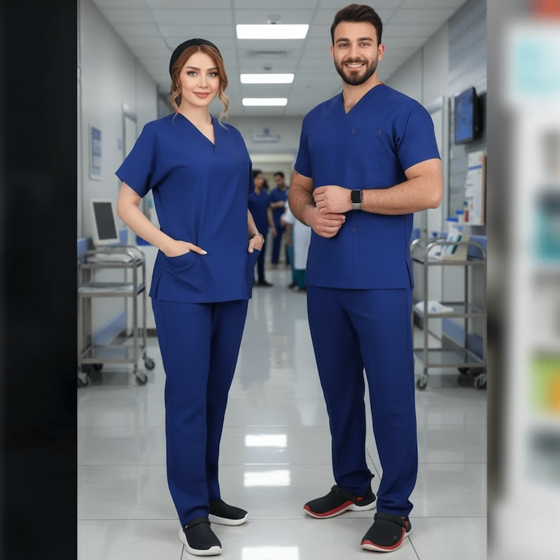 اسکراب شلوار یوفلکس (uflex) رنگ آبی کاربنی 